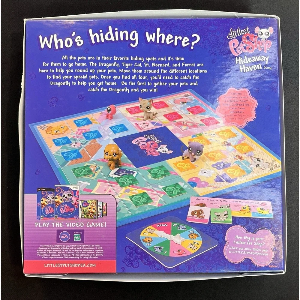 Littlest Pet Shop Hideaway Haven Board Game COMPLETE 2008 Hasbro MB w/4 Excl.
